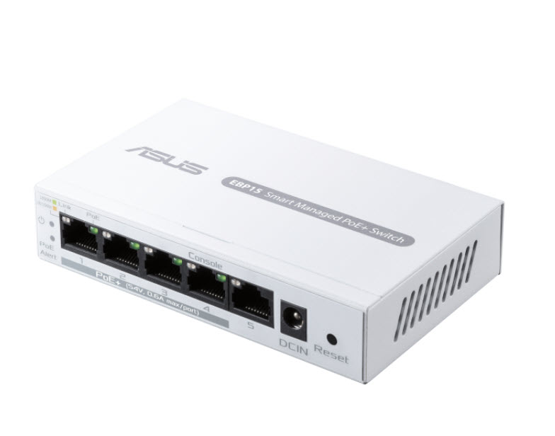 Milwaukee PC - ASUS ExpertWiFi EBP15 - 5-Port GbE, Smart Managed, 4 PoE+ ports, 60W